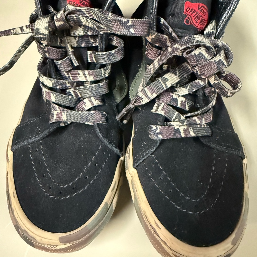 Vans Kids Black and Camouflage High-Top Sneakers
